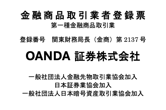 金融商品取引業者登録票